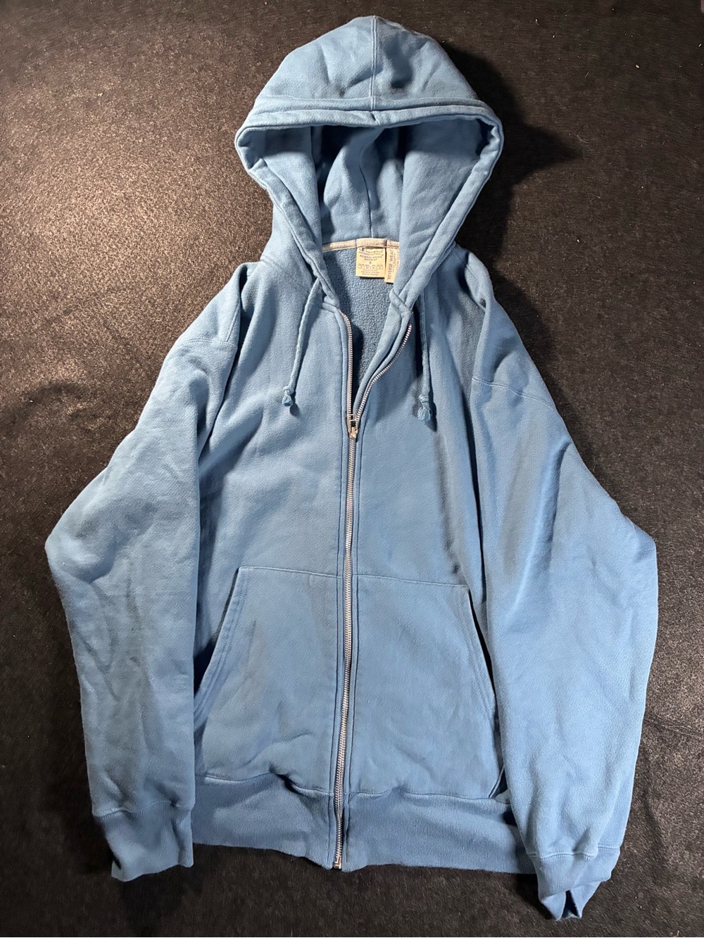 Vintage Champion Light Blue Full-Zip Hooded Jacket